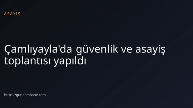 Çamlıyayla'da güvenlik ve asayiş toplantısı yapıldı